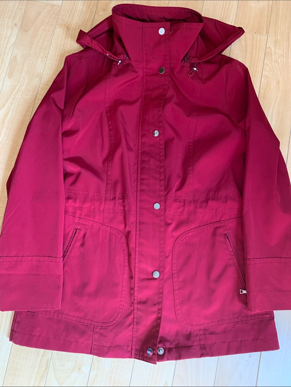 London Fog Crimson Hooded Trench Coat